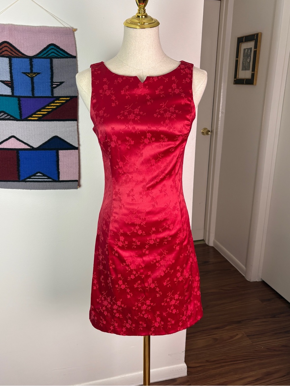 VTG Y2K Red Satin Party Dress with Goth Vibes